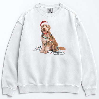 Christmas Goldendoodle Sweatshirt, Christmas Lights Dog