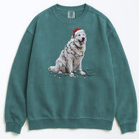 Load image into Gallery viewer, Christmas Great Pyrenees Sweatshirt, Christmas Lights Dog
