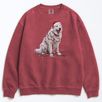 Load image into Gallery viewer, Christmas Great Pyrenees Sweatshirt, Christmas Lights Dog
