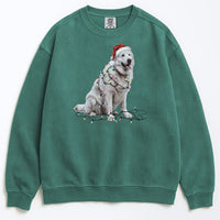 Load image into Gallery viewer, Christmas Great Pyrenees Sweatshirt, Christmas Lights Dog
