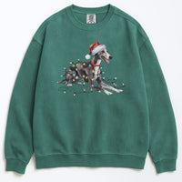 Load image into Gallery viewer, Christmas Greyhound Sweatshirt, Christmas Lights Dog

