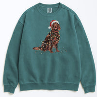 Load image into Gallery viewer, Christmas Irish Setter Sweatshirt, Christmas Lights Dog
