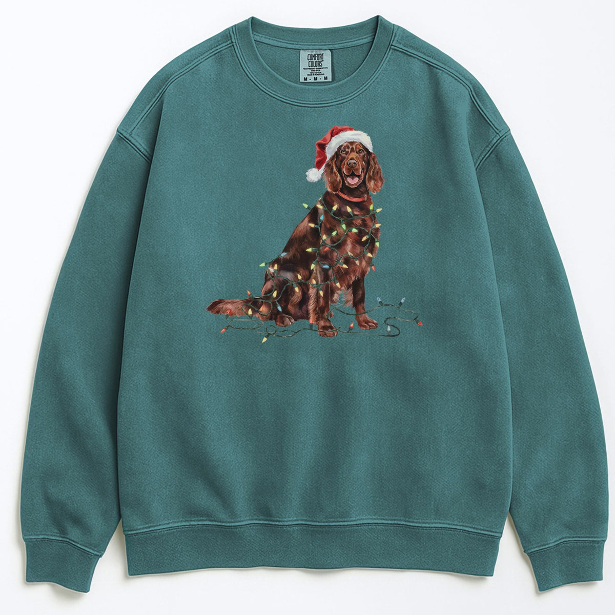 Christmas Irish Setter Sweatshirt, Christmas Lights Dog