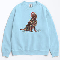 Load image into Gallery viewer, Christmas Irish Setter Sweatshirt, Christmas Lights Dog
