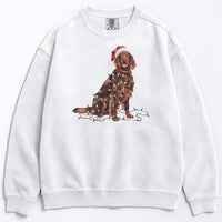 Load image into Gallery viewer, Christmas Irish Setter Sweatshirt, Christmas Lights Dog
