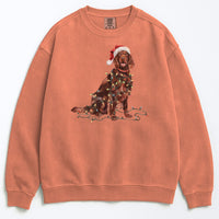 Load image into Gallery viewer, Christmas Irish Setter Sweatshirt, Christmas Lights Dog
