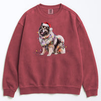 Load image into Gallery viewer, Christmas Keeshond Sweatshirt, Christmas Lights Dog
