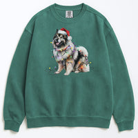 Load image into Gallery viewer, Christmas Keeshond Sweatshirt, Christmas Lights Dog

