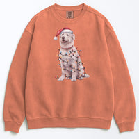 Load image into Gallery viewer, Christmas Kuvasz Sweatshirt, Christmas Lights Dogs
