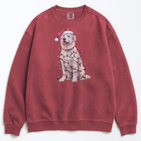 Load image into Gallery viewer, Christmas Kuvasz Sweatshirt, Christmas Lights Dogs
