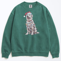 Load image into Gallery viewer, Christmas Kuvasz Sweatshirt, Christmas Lights Dogs
