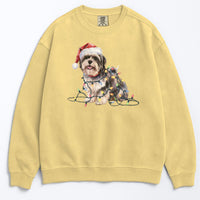 Load image into Gallery viewer, Christmas Lhasa Apso Sweatshirt, Christmas Lights Dog
