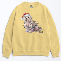 Load image into Gallery viewer, Christmas Maltese Sweatshirt, Christmas Lights Dog
