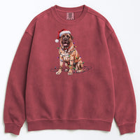 Load image into Gallery viewer, Christmas Mastiff Sweatshirt, Christmas Lights Dog
