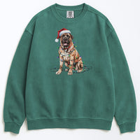Load image into Gallery viewer, Christmas Mastiff Sweatshirt, Christmas Lights Dog
