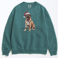 Load image into Gallery viewer, Christmas Mastiff Sweatshirt, Christmas Lights Dog
