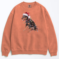 Load image into Gallery viewer, Christmas Miniature Pinscher Sweatshirt, Christmas Lights Dog

