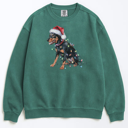 Christmas Miniature Pinscher Sweatshirt, Christmas Lights Dog