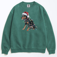 Load image into Gallery viewer, Christmas Miniature Pinscher Sweatshirt, Christmas Lights Dog
