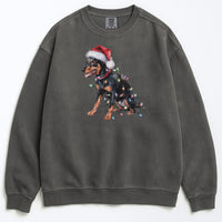 Load image into Gallery viewer, Christmas Miniature Pinscher Sweatshirt, Christmas Lights Dog
