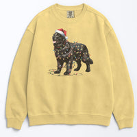 Load image into Gallery viewer, Christmas Black Newfoundland Sweatshirt, Christmas Lights Dog

