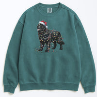 Load image into Gallery viewer, Christmas Black Newfoundland Sweatshirt, Christmas Lights Dog
