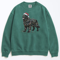 Load image into Gallery viewer, Christmas Black Newfoundland Sweatshirt, Christmas Lights Dog
