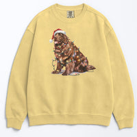 Load image into Gallery viewer, Christmas Brown Newfoundland Sweatshirt, Christmas Lights Dog
