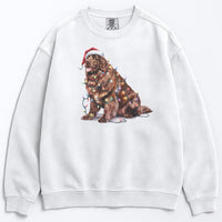 Load image into Gallery viewer, Christmas Brown Newfoundland Sweatshirt, Christmas Lights Dog
