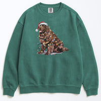 Load image into Gallery viewer, Christmas Brown Newfoundland Sweatshirt, Christmas Lights Dog
