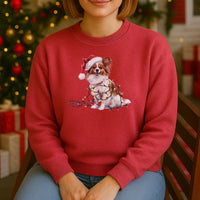 Load image into Gallery viewer, Christmas Papillon Sweatshirt, Christmas Lights Dog
