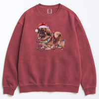 Load image into Gallery viewer, Christmas Pekingese Sweatshirt, Christmas Lights Dog
