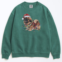Load image into Gallery viewer, Christmas Pekingese Sweatshirt, Christmas Lights Dog
