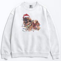 Load image into Gallery viewer, Christmas Pekingese Sweatshirt, Christmas Lights Dog
