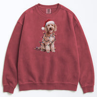 Load image into Gallery viewer, Christmas Poodle Sweatshirt, Christmas Lights Dog
