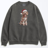 Load image into Gallery viewer, Christmas Poodle Sweatshirt, Christmas Lights Dog
