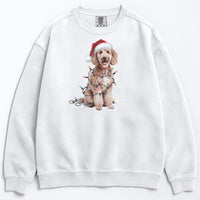 Load image into Gallery viewer, Christmas Poodle Sweatshirt, Christmas Lights Dog
