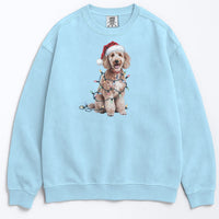 Load image into Gallery viewer, Christmas Poodle Sweatshirt, Christmas Lights Dog
