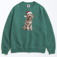 Load image into Gallery viewer, Christmas Poodle Sweatshirt, Christmas Lights Dog
