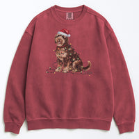 Load image into Gallery viewer, Christmas Portuguese Water Dog Sweatshirt, Christmas Lights Dog
