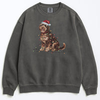 Load image into Gallery viewer, Christmas Portuguese Water Dog Sweatshirt, Christmas Lights Dog
