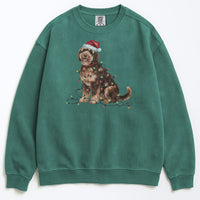 Load image into Gallery viewer, Christmas Portuguese Water Dog Sweatshirt, Christmas Lights Dog
