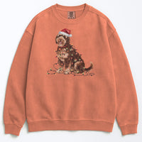 Load image into Gallery viewer, Christmas Portuguese Water Dog Sweatshirt, Christmas Lights Dog
