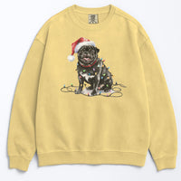 Load image into Gallery viewer, Christmas Black Pug Sweatshirt, Christmas Lights Dog
