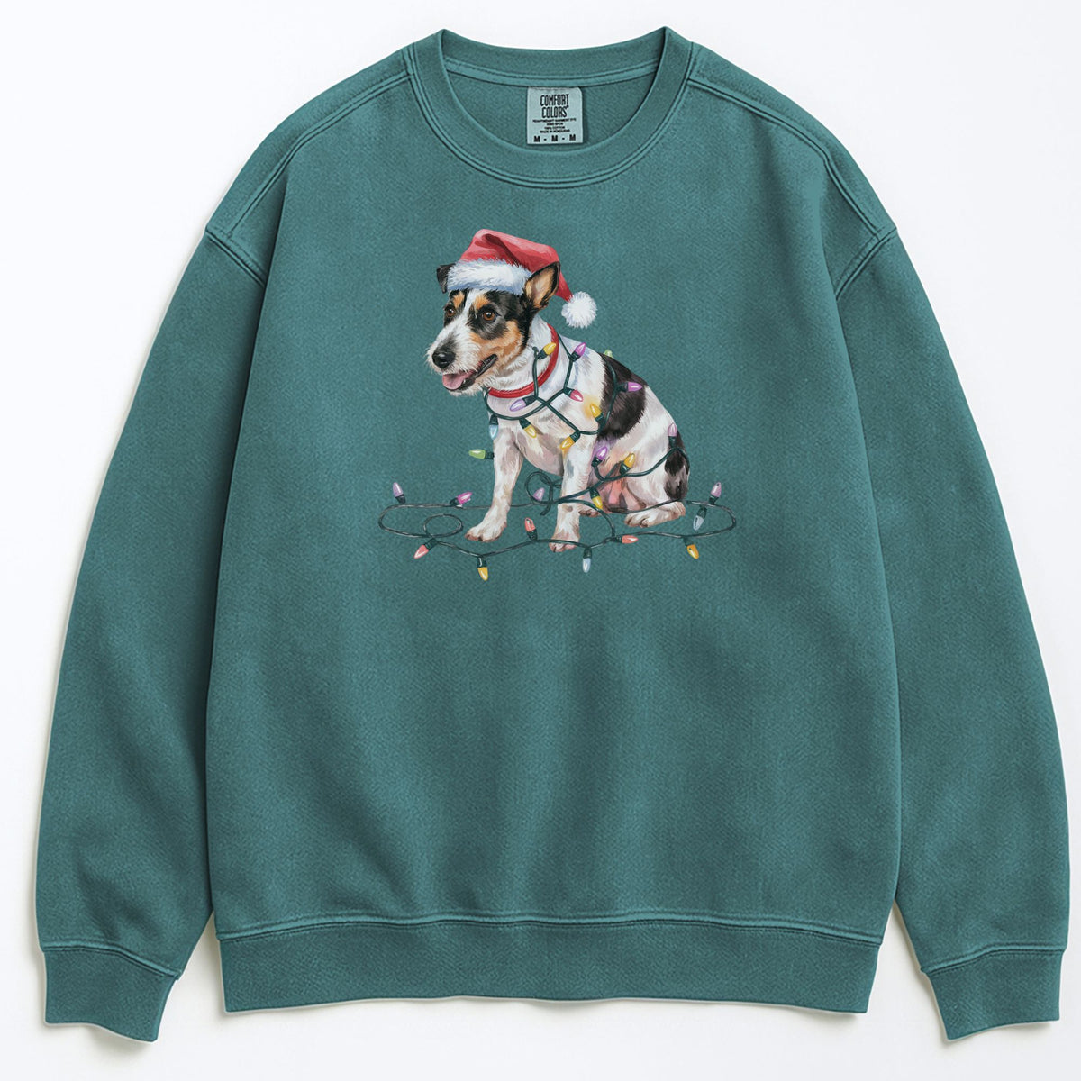Christmas Rat Terrier Sweatshirt, Christmas Lights Dog