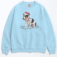 Load image into Gallery viewer, Christmas Rat Terrier Sweatshirt, Christmas Lights Dog
