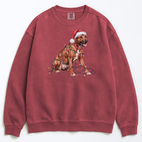 Load image into Gallery viewer, Christmas Rhodesian Ridgeback Sweatshirt, Christmas Lights Dog
