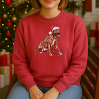 Load image into Gallery viewer, Christmas Rhodesian Ridgeback Sweatshirt, Christmas Lights Dog
