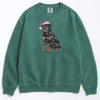 Load image into Gallery viewer, Christmas Rottweiler Sweatshirt, Christmas Lights Dog
