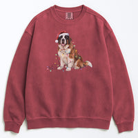 Load image into Gallery viewer, Christmas Saint Bernard Sweatshirt, Christmas Lights Dog
